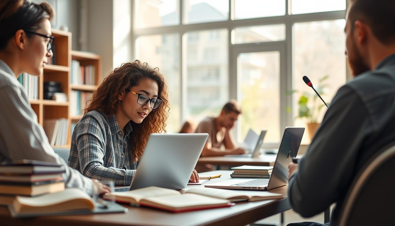 Student using online courses for flexible education