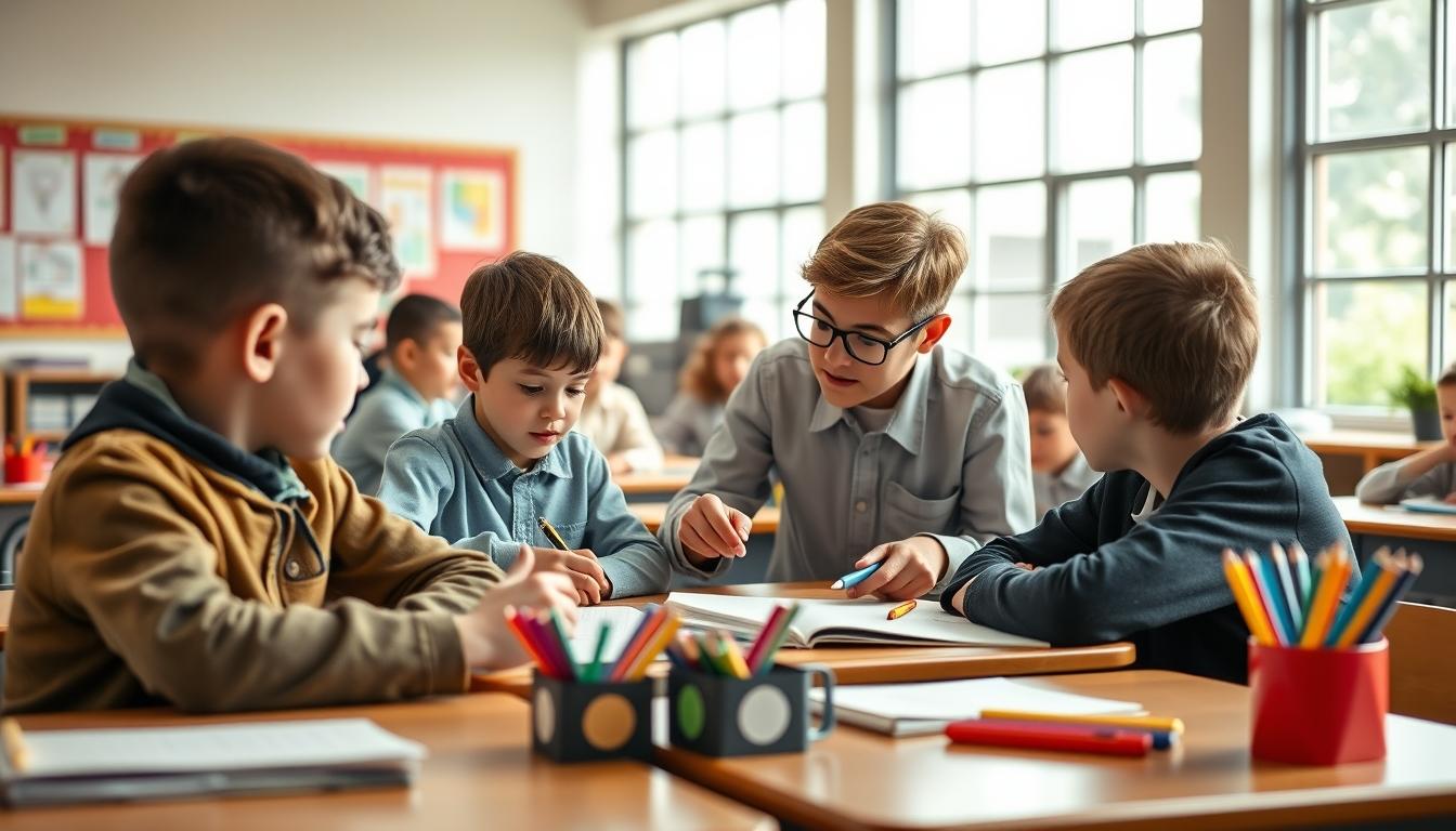 Student using learning strategies while studying